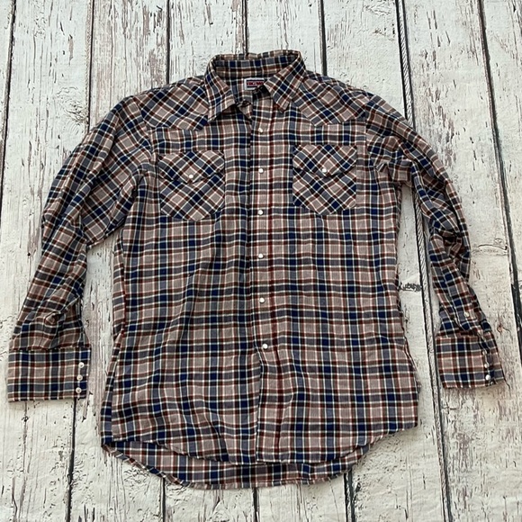 Vintage Rancher Big Mac Plaid Western Button Down Pearl Snap Long Sleeve Shirt - Picture 1 of 5